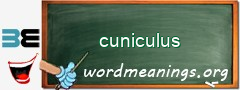 WordMeaning blackboard for cuniculus